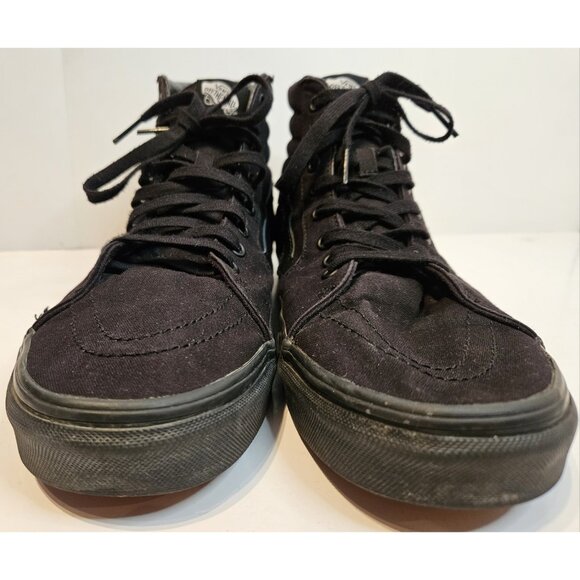 Vans Mens Sk8-Hi Skate Shoes Triple Black Solid 721356 Fabric High Top Size 11.5 - Picture 3 of 13